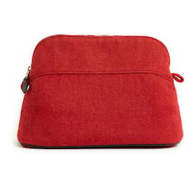 Hermès-Bolide Reisetasche MM Wolle Rot-Rot