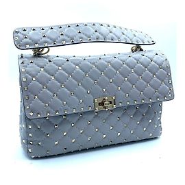 Valentino Garavani Puerto Banus Leather Handbag Grey Grey