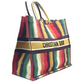 Sac cabas Christian Dior Tote Book Multicolore Coton Multicolore
