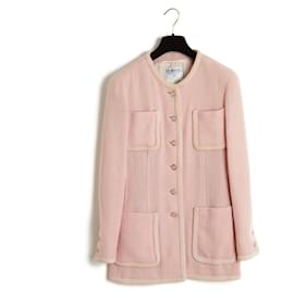 Chanel-SS1994 Giacca Chanel in lana rosa chiaro FR38-Rosa
