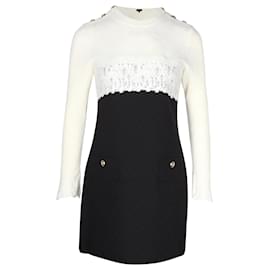 Chanel-Mini-robe Chanel Colorblock en laine noire-Noir