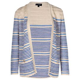 Chanel Metallic-gestreifter Cardigan aus beigem Leinen Andere