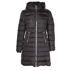Moncler Long Down Coat in Black Nylon Black