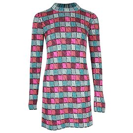 Minivestido de malha Chanel em lã de alpaca multicolorida Outro Impressão em python