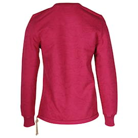 Chanel-Suéter con detalle de botones Chanel en algodón rosa-Rosa