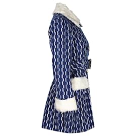 Chanel-Manteau long à boutonnage doublé Chanel en laine bleue-Autre