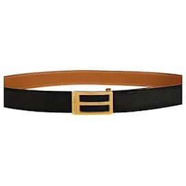 Hermès-Hermès vintage two-tone leather belt from 1984-Black