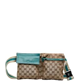 Gucci-GG Canvas Belt Bag 28566-Brown