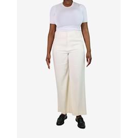 Chloé-Cream straight-leg linen-blend trousers - size FR 42-Cream