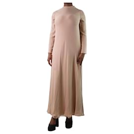 Valentino-Pink silk high-neck dress - size UK 14-Pink