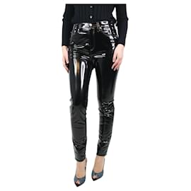 Rag & Bone-Black vinyl coated trousers - size UK 12-Black