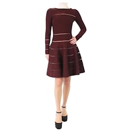 Alaïa-Vestido marrom com mistura de lã - tamanho UK 10-Vermelho