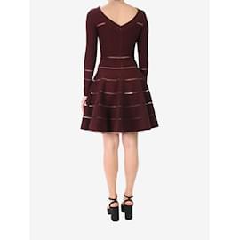 Alaïa-Vestido marrom com mistura de lã - tamanho UK 10-Vermelho