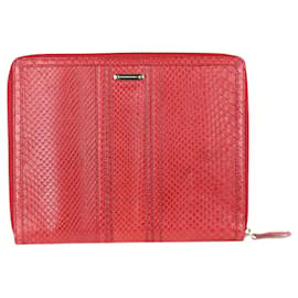 Burberry-Coque iPad en peau de serpent rouge-Rouge