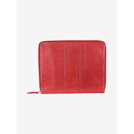 Burberry-Capa para iPad em pele de cobra vermelha-Vermelho