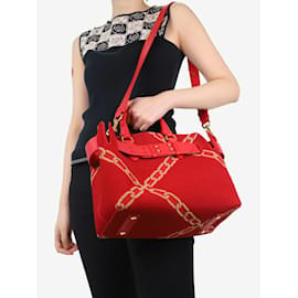Burberry-Red chain-link patterned shoulder bag-Red