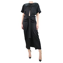 Altuzarra-Black silk floral printed dress - size UK 10-Black