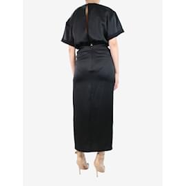 Altuzarra-Vestido negro de seda con estampado floral - talla UK 10-Negro