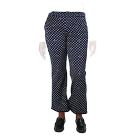 Gucci-Pantalon à motifs en coton bleu foncé - taille UK 14-Bleu