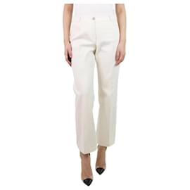 Chanel-Pantalón de algodón color crema - talla UK 14-Crudo