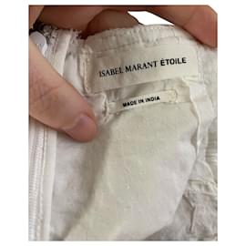 Isabel Marant Etoile-Isabel Marant Etoile Embroidery Skirt in White Cotton-White