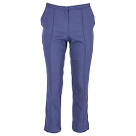 Diane Von Furstenberg-Diane Von Furstenberg Pintucked Pants in Blue Viscose-Blue,Navy blue