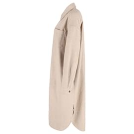 Autre Marque-The Frankie Shop Robe chemise mi-longue en laine beige-Beige