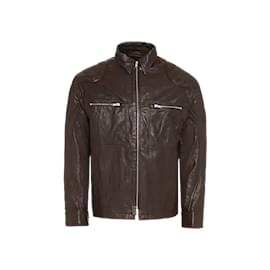 Autre Marque-Yasuf Faux Leather Jacket-Brown