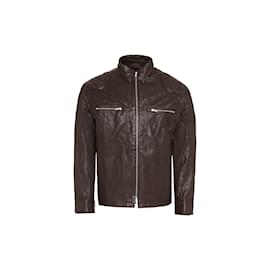 Autre Marque-Yasuf Faux Leather Jacket-Brown
