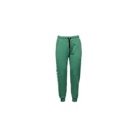 Palm Angels-Pantalón deportivo verde con logo lateral-Verde