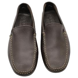 Tod's-Tod's Slip-On Loafers in Brown Leather-Brown