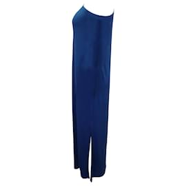 Michael Kors-Robe longue à une épaule Michael Kors en polyester bleu-Bleu