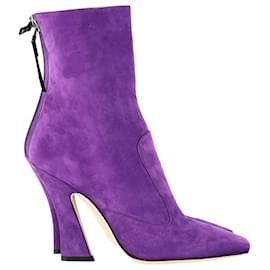 Fendi-Fendi FFreedom Ankle Boots in Purple Suede-Purple