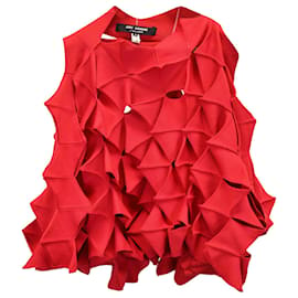 Autre Marque-Junya Watanabe Comme Des Garçons Paneled Cut-Out Sweater in Red Polyester-Red