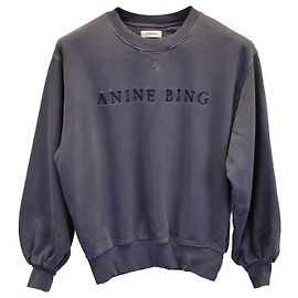 Sudadera extragrande con logo de Anine Bing en algodón gris Gris
