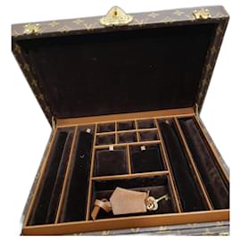 Louis Vuitton-Caixa de mala de joias-Marrom,Castanho escuro