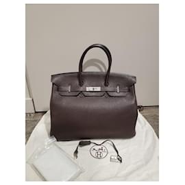 Hermès-Birkin Bag 35 Hermès chocolate Togo leather-Dark brown