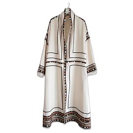 Isabel Marant Bering Coat Embellished Wool Coat Cream