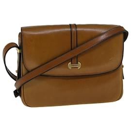 Bally-BALLY Shoulder Bag Leather Brown Auth ac2272-Brown