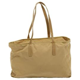 Prada-PRADA Hand Bag Nylon Beige Auth 58570-Beige