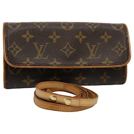 Louis Vuitton-Bolsa de ombro M LOUIS VUITTON Monogram Pochette Twin PM M51854 LV Auth th4219-Monograma