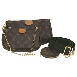 LOUIS VUITTON Monogram Multi Pochette Accessori Pouch Khaki M44813 auth 58358UN Cachi Monogramma