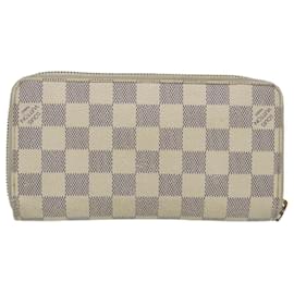 Louis Vuitton-LOUIS VUITTON Damier Azur Zippy Wallet Portafoglio lungo N63503 LV Auth th4179-Altro