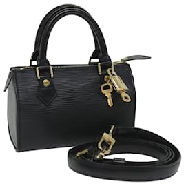 Louis Vuitton-LOUIS VUITTON Epi Mini Speedy Hand Bag 2way SPO Black LV Auth 56796A-Black