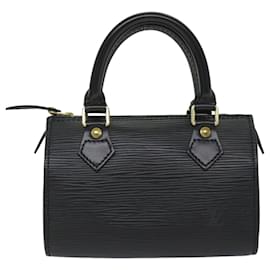 Louis Vuitton-LOUIS VUITTON Epi Mini Speedy Handtasche 2Weg SPO Black LV Auth 56796EIN-Schwarz