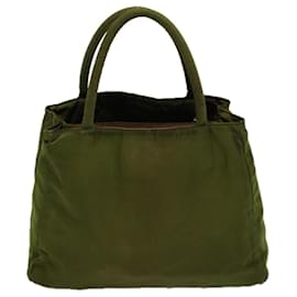 Prada-PRADA Hand Bag Nylon Khaki Auth 58218-Khaki
