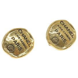 CHANEL Cambon Orecchino Metallo Tono Oro CC Auth bs9649 Altro