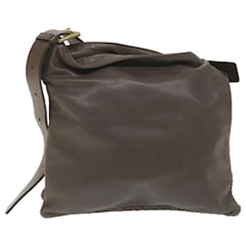 Autre Marque-BOTTEGAVENETA INTRECCIATO Shoulder Bag Leather Brown Auth ep2148-Brown