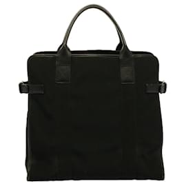 Gucci-GUCCI Chain Hand Bag Nylon Black 115517 auth 58800-Black