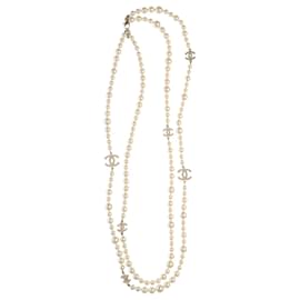Chanel-CHANEL CC-Schmuck mit weißen Perlen - 101450-Weiß